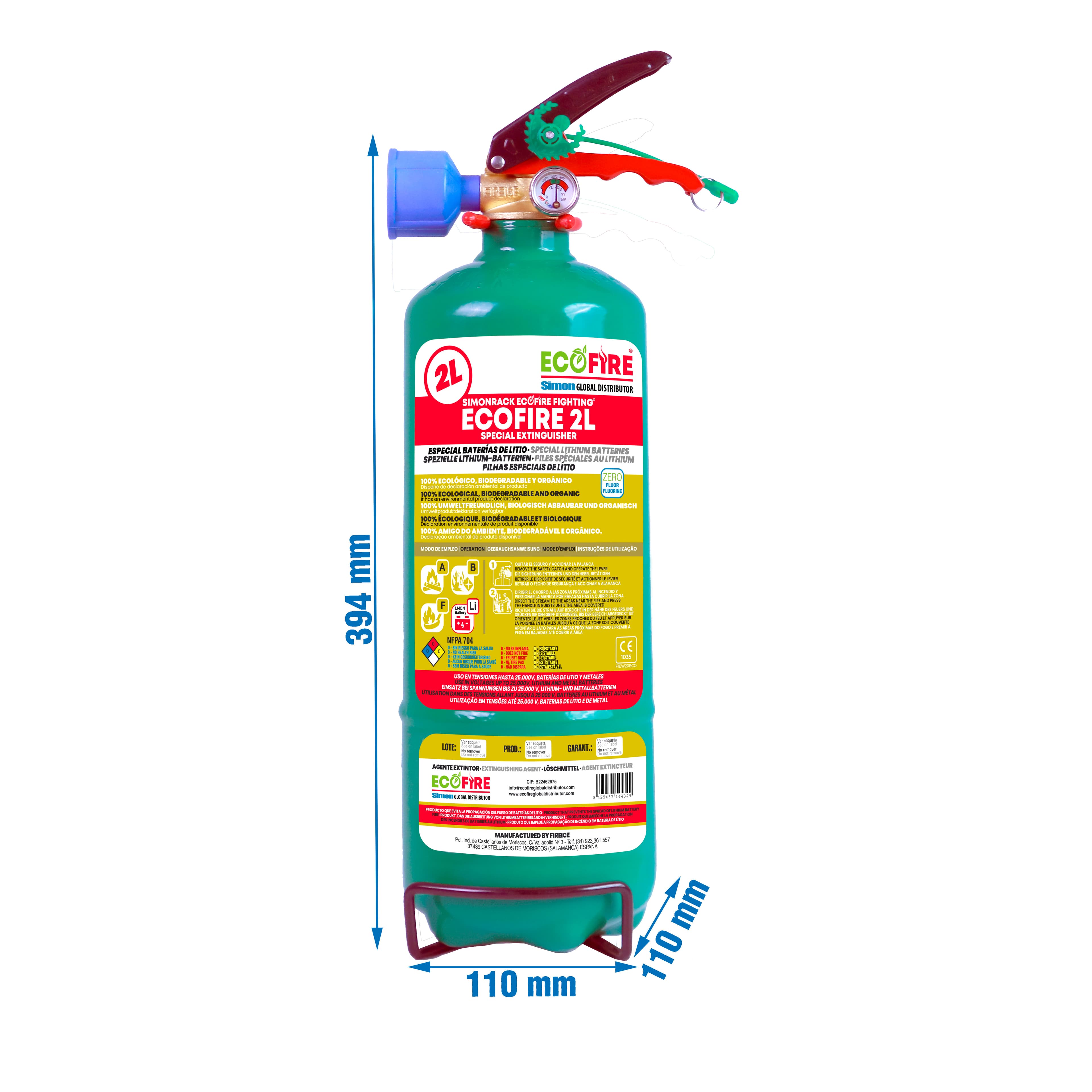 ECOFIRE Fighting 2 L + soporte · vista 2